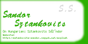 sandor sztankovits business card